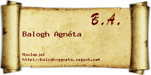 Balogh Agnéta névjegykártya