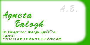 agneta balogh business card